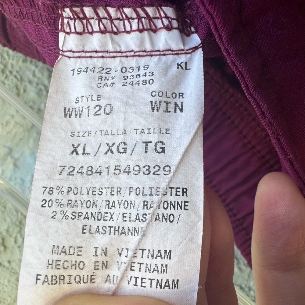 CHEROKEE AUTHENTIC WORKWEAR XL scrubs pink purple cargo pants straight leg - Picture 4 of 5